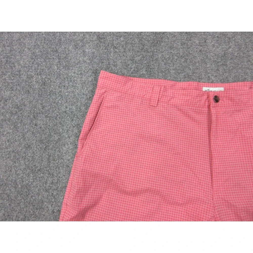 Peter Millar Shorts‎ Mens 42 Pink Golf Check Microfiber Chino Stretch Casual